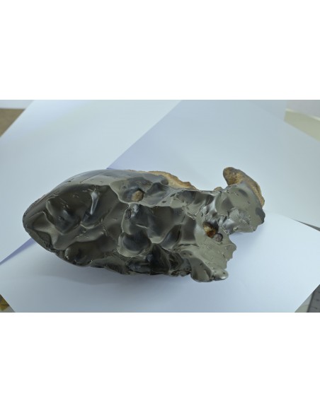 Oriented Iron Meteorite 2.76 kg – Shield Shape with Apex Flow Lines