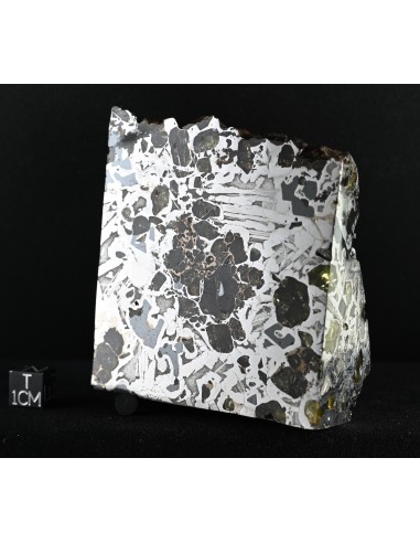 Seymchan Pallasite Block 855 g | Cut Faces and Natural Exterior